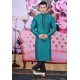 Teal Art Banarasi Silk Embroidered Kurta Pajama