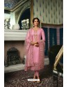 Pink Pure Tussar Silk Partywear Designer Suit