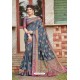 Grey Heavy Banarasi Silk Traditional Wear Saree