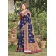 Navy Blue Heavy Banarasi Silk Traditional Wear Saree