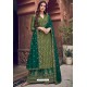 Forest Green Pure Dola Jacquard Designer Palazzo Suit
