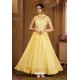 Lemon Yellow Latest Heavy Embroidered Designer Wedding Anarkali Suit
