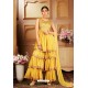 Yellow Heavy Embroidered Designer Wedding Sharara Suit