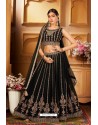 Dark Green Heavy Embroidered Designer Party Wear Lehenga