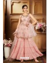 Baby Pink Heavy Embroidered Designer Wedding Sharara Suit