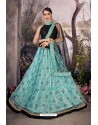 Turquoise Stylish Designer Party Wear Lehenga