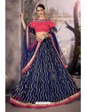 Navy Blue Stylish Designer Party Wear Lehenga