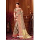 Light Brown Heavy Embroidered Traditional Wear Designer Silk Sari