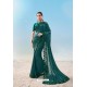 Teal Blue Heavy Designer Traditional Wear Wedding Sari