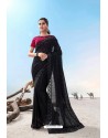 Black Heavy Designer Traditional Wear Wedding Sari