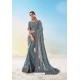 Grey Heavy Designer Traditional Wear Wedding Sari