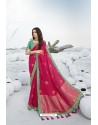 Rani Pink Latest Heavy Designer Traditional Party Wear Silk Sari