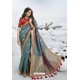 Turquoise Latest Heavy Designer Traditional Party Wear Silk Sari