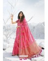 Light Pink Latest Heavy Designer Traditional Party Wear Silk Sari