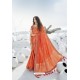 Orange Latest Heavy Designer Traditional Party Wear Silk Sari