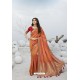 Pretty Orange Latest Heavy Designer Traditional Party Wear Silk Sari