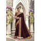 Maroon Heavy Embroidered Designer Wear Wedding Silk Sari