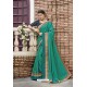 Jade Green Heavy Embroidered Designer Wear Wedding Silk Sari