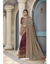 Rose Red Heavy Embroidered Designer Wear Wedding Silk Sari