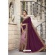 Deep Wine Heavy Embroidered Designer Wear Wedding Silk Sari