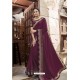 Deep Wine Heavy Embroidered Designer Wear Wedding Silk Sari