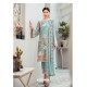 Aqua Grey Latest Heavy Designer Pakistani Style Salwar Suit