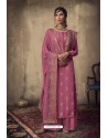 Old Rose Designer Party Wear Pure Viscose Jacquard Palazzo Salwar Suit