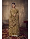 Marigold Designer Party Wear Pure Viscose Jacquard Palazzo Salwar Suit