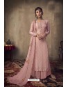 Baby Pink Designer Party Wear Pure Viscose Jacquard Palazzo Salwar Suit