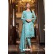 Sky Blue Latest Heavy Designer Pakistani Style Salwar Suit