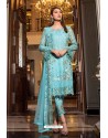 Sky Blue Latest Heavy Designer Pakistani Style Salwar Suit