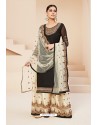 Black Heavy Designer Festive Wear Georgette Sharara Suit