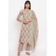 Olive Green Casual Wear Cotton Straight Salwar Suit