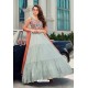 Aqua Grey Latest Designer Wedding Gown Style Anarkali Suit