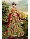 Green Stylish Designer Party Wear Lehenga