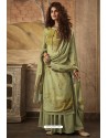 Green Designer Casual Wear Pashmina Palazzo Salwar Suit