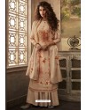 Light Beige Designer Casual Wear Pashmina Palazzo Salwar Suit
