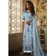 Sky Blue Designer Casual Wear Pashmina Palazzo Salwar Suit