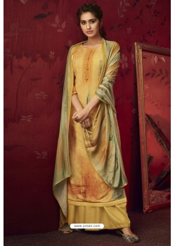 Mustard Latest Casual Wear Pashmina Palazzo Salwar Suit