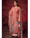 Peach Latest Casual Wear Pashmina Palazzo Salwar Suit