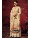 Khaki Latest Casual Wear Pashmina Palazzo Salwar Suit