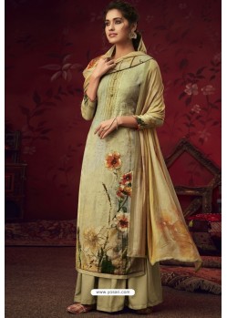 Olive Green Latest Casual Wear Pashmina Palazzo Salwar Suit