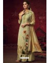 Olive Green Latest Casual Wear Pashmina Palazzo Salwar Suit