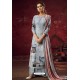 Aqua Grey Latest Casual Wear Pashmina Palazzo Salwar Suit