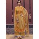 Mustard Designer Casual Wear Pure Cotton Jam Sartin Palazzo Salwar Suit