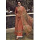 Rust Designer Casual Wear Pure Cotton Jam Sartin Palazzo Salwar Suit