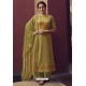 Green Designer Casual Wear Pure Cotton Jam Sartin Palazzo Salwar Suit