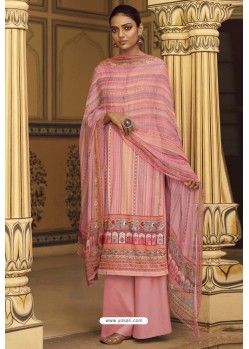 Peach Designer Casual Wear Pashmina Palazzo Salwar Suit