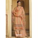 Light Orange Designer Casual Wear Pashmina Palazzo Salwar Suit