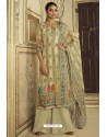 Olive Green Designer Casual Wear Pashmina Palazzo Salwar Suit